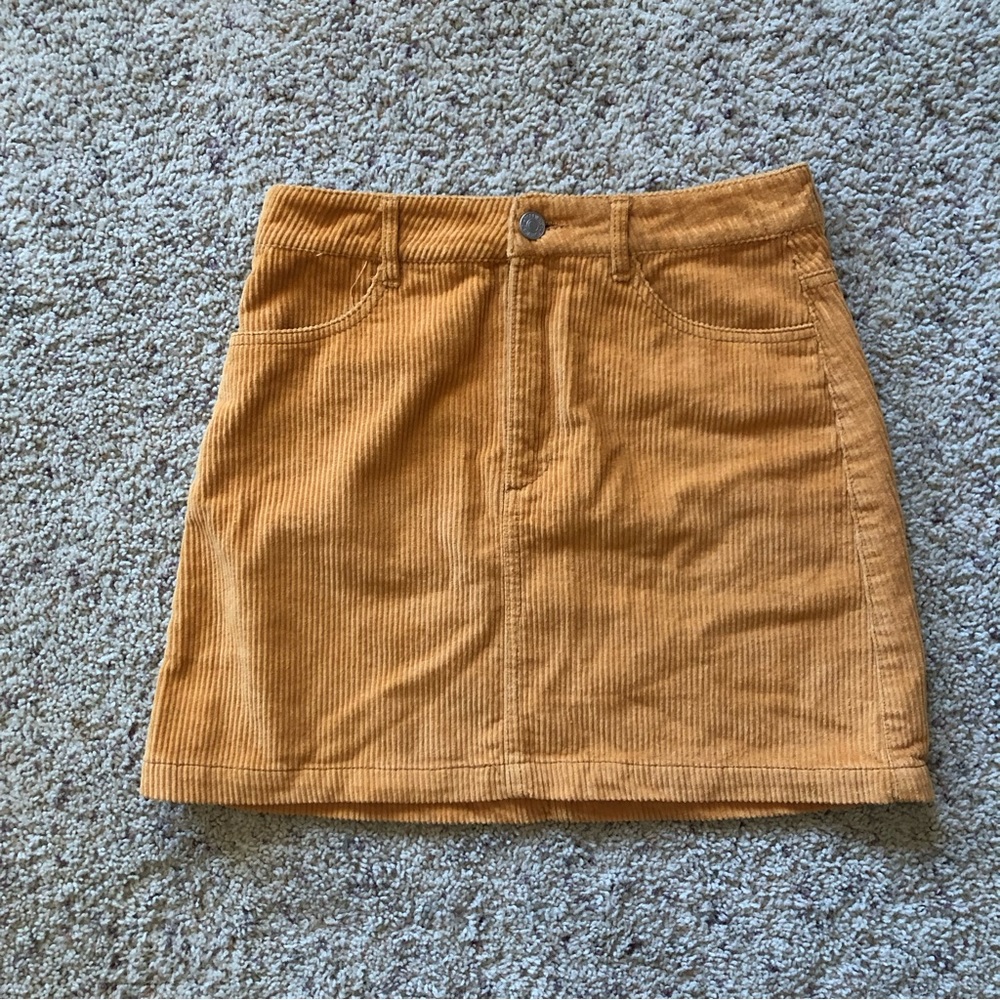 Women's Forever 21 Fall Rust Orange Western Corduroy Skirt Size Small